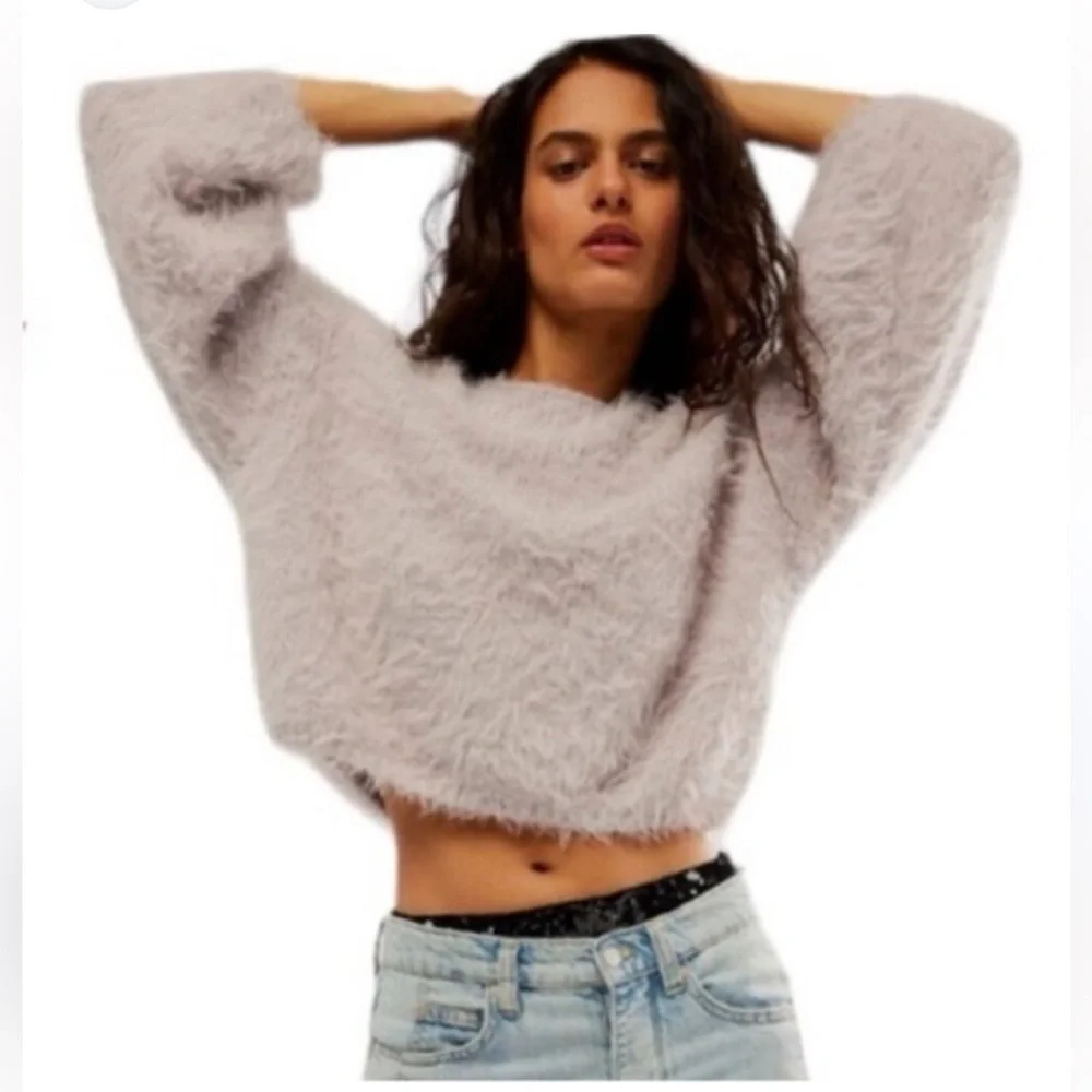 Free People Flurry Sweater lavender NWOT